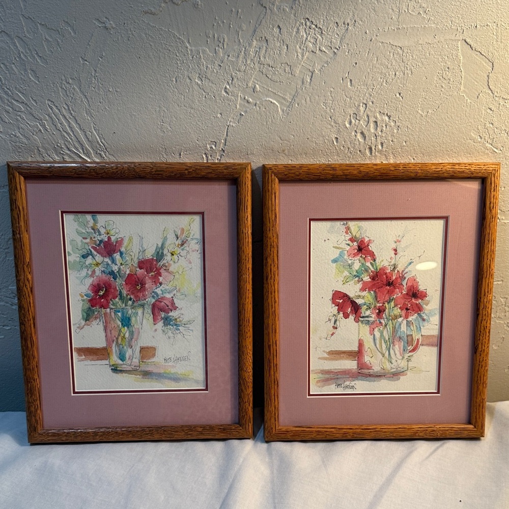 Framed Floral Watercolor Art